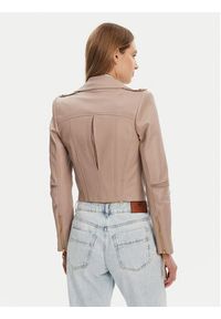 Elisabetta Franchi Kurtka skórzana GD-47Z-51E2-V1200 Beżowy Regular Fit. Kolor: beżowy. Materiał: skóra #3