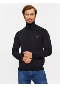 GANT - Gant Golf Classic Cotton Rollerneck 8030563 Czarny Regular Fit. Typ kołnierza: golf. Kolor: czarny. Materiał: bawełna