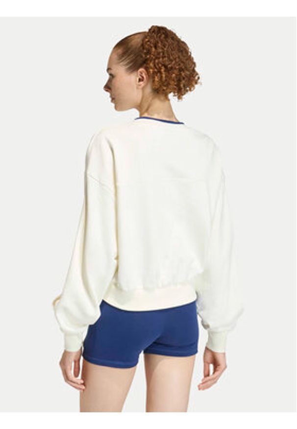 Adidas - adidas Bluza Stadium JZ1074 Biały Loose Fit. Kolor: biały. Materiał: bawełna
