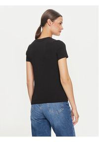 Guess Jeans T-Shirt W4YI03 J1314 Czarny Slim Fit. Kolor: czarny. Materiał: bawełna