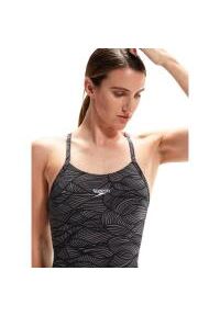 Strój kąpielowy damski Speedo Allover Fixxbk. Kolor: wielokolorowy, szary, czarny. Materiał: poliester #2