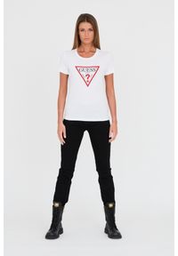 Guess - GUESS Biały damski t-shirt bawełniany Original Tee, Rozmiar M. Kolor: biały. Materiał: bawełna #3