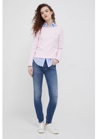 Armani Exchange jeansy Milan damskie medium waist. Kolor: niebieski