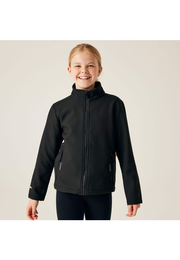 Regatta - Dziecięca kurtka softshell Ablaze. Kolor: wielokolorowy, brązowy, zielony. Materiał: softshell