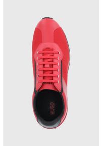 Hugo Buty Cyden kolor czerwony. Nosek buta: okrągły. Zapięcie: sznurówki. Kolor: czerwony. Materiał: guma