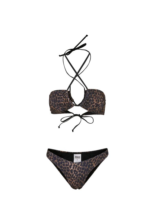 Urban Classics - Zestaw Bikini Dla Pań I Panów Z Nadrukiem Lamparta. Kolor: czarny, brązowy, wielokolorowy. Wzór: nadruk