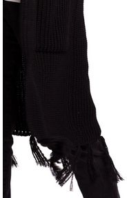 BE Knit - Długi sweter kardigan w stylu boho z frędzlami i kapturem. Typ kołnierza: kaptur. Materiał: materiał, akryl. Długość rękawa: długi rękaw. Długość: długie. Styl: boho #3