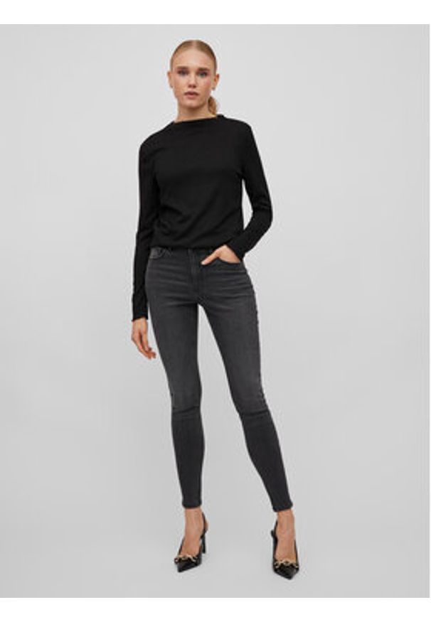 Vila Jeansy Sarah 14084763 Szary Skinny Fit. Kolor: szary