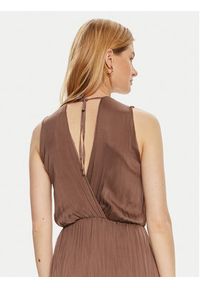 Haveone Sukienka letnia AFF-L010 Brązowy Regular Fit. Kolor: brązowy. Materiał: wiskoza. Sezon: lato #3