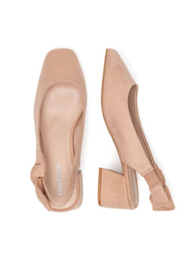 Clara Barson Czółenka LH2002-2 Beżowy. Kolor: beżowy. Materiał: materiał