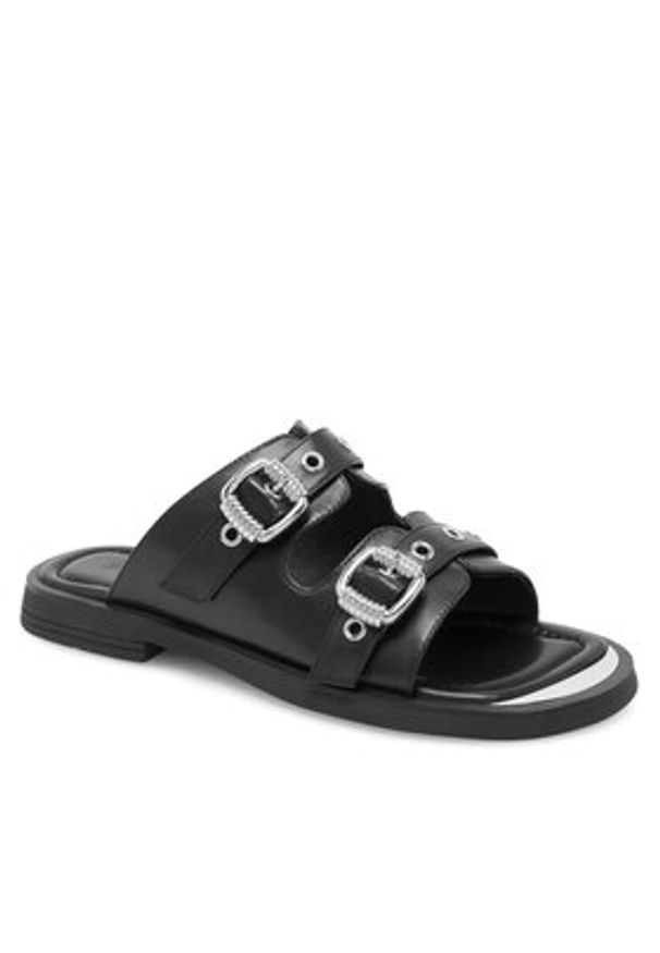 Badura Klapki WFA2590-1Z Czarny. Kolor: czarny. Materiał: skóra