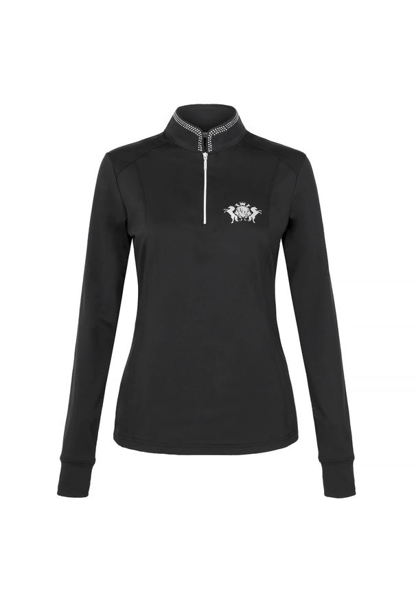 Koszulka jeździecka damska EQUESTRIAN QUEEN Mackenzie2.0 25AW długi rękaw. Kolor: czarny. Długość rękawa: długi rękaw. Długość: długie. Sezon: zima