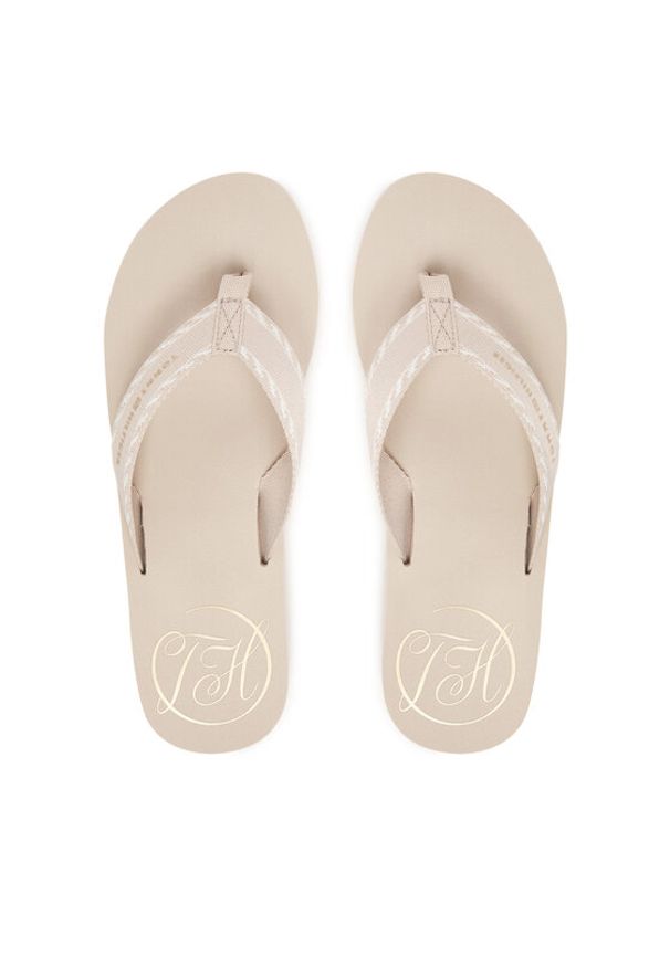 TOMMY HILFIGER - Tommy Hilfiger Japonki Webbing Beach Sandal FW0FW09038 Écru. Materiał: materiał