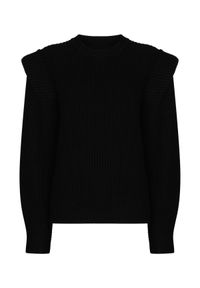 ISABEL MARANT - Czarny sweter z wełny Bolton. Kolor: czarny. Materiał: wełna. Długość: długie. Styl: klasyczny, wizytowy #2