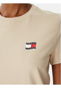 Tommy Jeans T-Shirt Wavy Flag DW0DW22274 Beżowy jasny Regular Fit. Kolor: beżowy. Materiał: bawełna #3