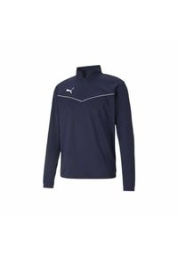 Niebieska Bluza Puma Teamrise Z Zamkiem 1/4 Dorosłych. Kolor: niebieski, wielokolorowy, biały. Materiał: poliester #1