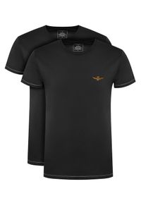 Aeronautica Militare Komplet t-shirtów AM1UTI003B Czarny Slim Fit. Kolor: czarny. Materiał: bawełna #1