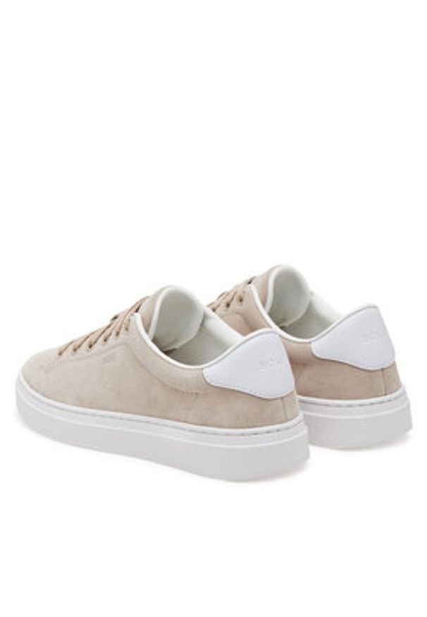 BOSS Sneakersy 50541646 Beżowy. Kolor: beżowy. Materiał: zamsz, skóra