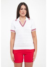 JOOP! Jeans - Polo damskie z tłoczonym logo Kalena JOOP! JEANS. Typ kołnierza: polo #3