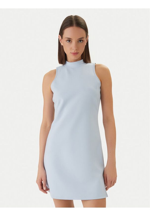 Calvin Klein Jeans Sukienka codzienna Interlock Mock LV047F260G Niebieski Slim Fit. Okazja: na co dzień. Kolor: niebieski. Materiał: syntetyk. Typ sukienki: proste. Styl: casual