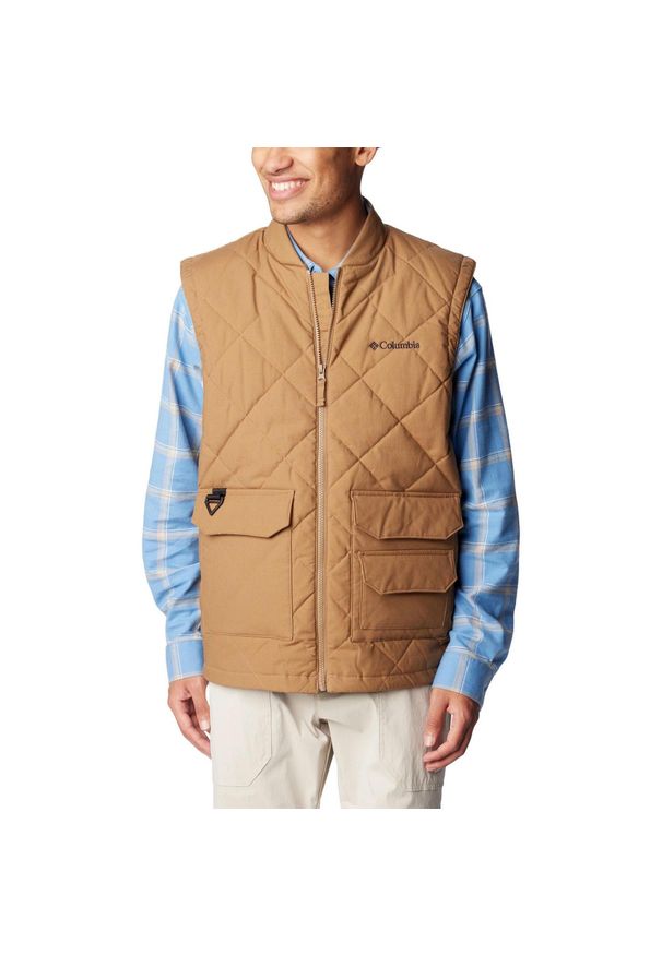 columbia - Kamizelka męska Columbia Rad Padded. Kolor: brązowy. Materiał: materiał