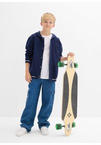 bonprix - Bluza rozpinana college z czystej bawełny organicznej. Typ kołnierza: kaptur. Kolor: niebieski. Materiał: bawełna #2