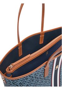 TOMMY HILFIGER - Tommy Hilfiger Torebka Th Monoplay Tote Stripe Le AW0AW18390 Niebieski. Kolor: niebieski. Materiał: skórzane #4