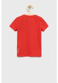 CMP t-shirt dziecięcy kolor czerwony gładki. Okazja: na co dzień. Kolor: czerwony. Materiał: skóra. Wzór: gładki. Styl: casual