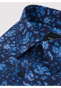 Pako Lorente - PAKO LORENTE – Granatowa dzianinowa koszula w kwiaty. Kolor: niebieski. Materiał: dzianina. Długość rękawa: długi rękaw. Długość: długie. Wzór: kwiaty #3