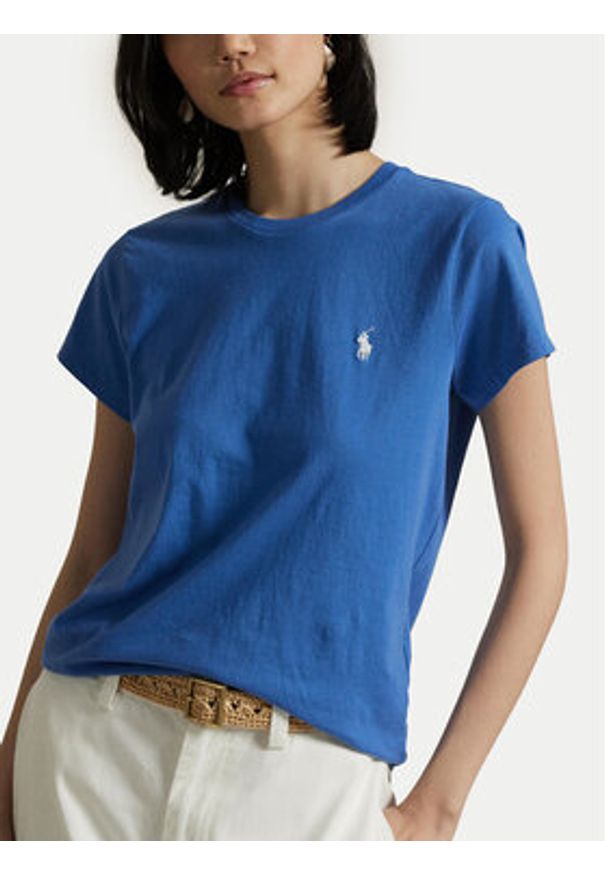 Polo Ralph Lauren T-Shirt 211898698034 Niebieski Straight Fit. Typ kołnierza: polo. Kolor: niebieski. Materiał: bawełna