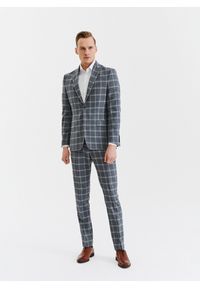 Pako Lorente - PAKO LORENTE – Szara marynarka garniturowa w kratę z wełną. Kolor: szary. Materiał: wełna. Styl: elegancki #4