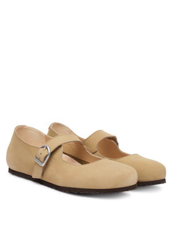 Birkenstock Baleriny Santa Clarita 1031613 Beżowy. Kolor: beżowy. Materiał: skóra