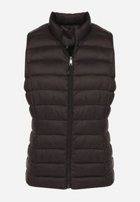 Born2be - Czarna Pikowanana Kamizelka Sifitta. Okazja: na co dzień. Kolor: czarny. Materiał: jeans. Styl: klasyczny, casual, elegancki #4