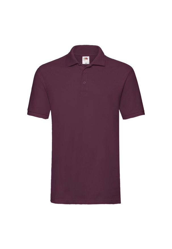 FRUIT OF THE LOOM - Męska Koszulka Polo Premium. Typ kołnierza: polo. Kolor: czerwony, wielokolorowy, brązowy