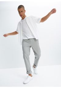 bonprix - Spodnie ze stretchem i elastyczną gumką w talii, regular fit, prosta nogawka. Kolor: szary #2