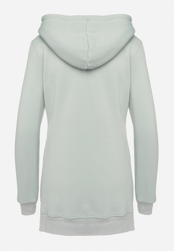 Born2be - Jasnoniebieska Bluza z Kapturem i Wsuwanymi Kieszeniami Wykończona Polarem Ivaline. Typ kołnierza: kaptur. Kolor: niebieski. Materiał: polar