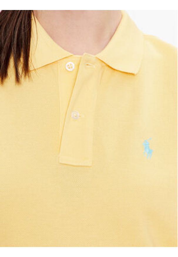 Polo Ralph Lauren Sukienka codzienna 211799490010 Żółty Regular Fit. Okazja: na co dzień. Typ kołnierza: polo. Kolor: żółty. Materiał: bawełna. Typ sukienki: proste. Styl: casual