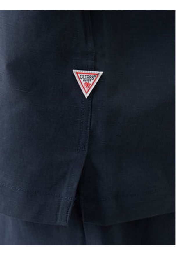 Guess Koszula F6GH01 WN202 Granatowy Regular Fit. Kolor: niebieski. Materiał: syntetyk