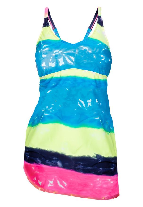 Sukienka kąpielowa bonprix kolorowy batikowy. Kolor: niebieski. Wzór: kolorowy