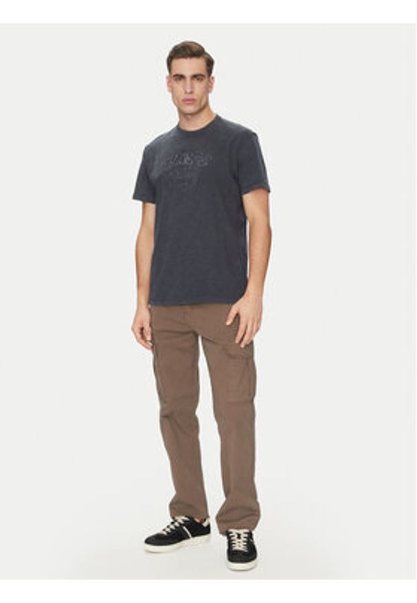 Guess T-Shirt M5GI14 K8FQ4 Granatowy Regular Fit. Kolor: niebieski. Materiał: bawełna