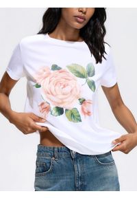 Reserved - Bawełniany t-shirt z nadrukiem - biały. Kolor: biały. Materiał: bawełna. Wzór: nadruk #1