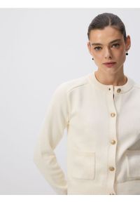 Reserved - Bawełniany kardigan - złamana biel. Materiał: bawełna