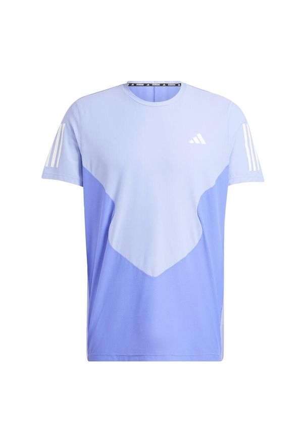 Adidas - Koszulka Own the Run Colorblock AEROREADY. Kolor: niebieski. Materiał: materiał. Sport: bieganie