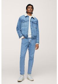 Mango Man - Kurtka jeansowa Wasp. Okazja: na co dzień. Kolor: niebieski. Materiał: jeans. Styl: casual #9