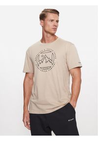 columbia - Columbia T-Shirt M Rapid Ridge™ Graphic Tee Brązowy Regular Fit. Kolor: brązowy. Materiał: bawełna, syntetyk