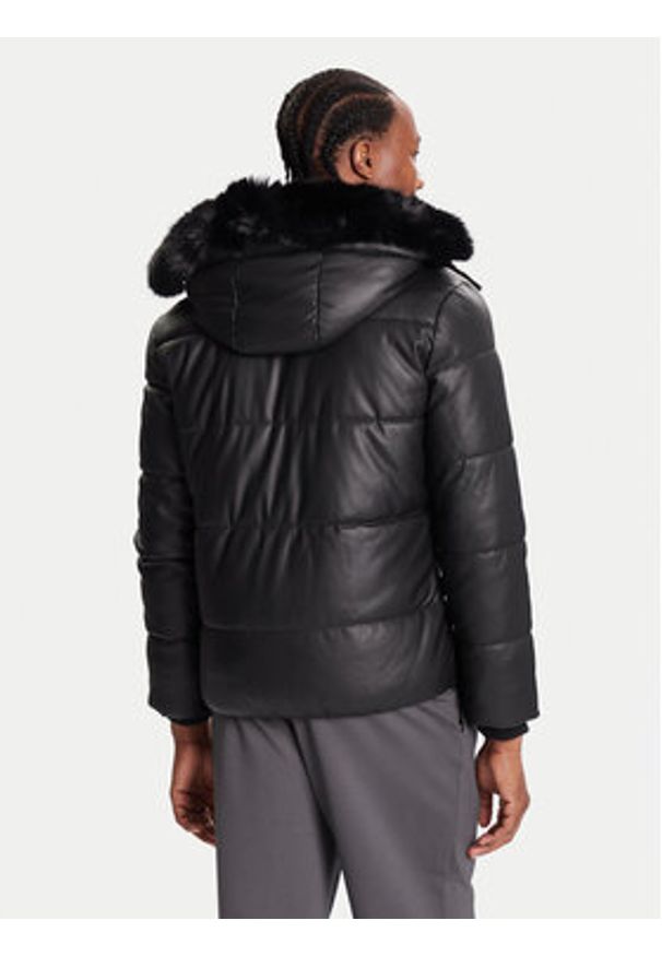 Guess Kurtka zimowa M5BL2F W1050 Czarny Regular Fit. Kolor: czarny. Materiał: skóra. Sezon: zima