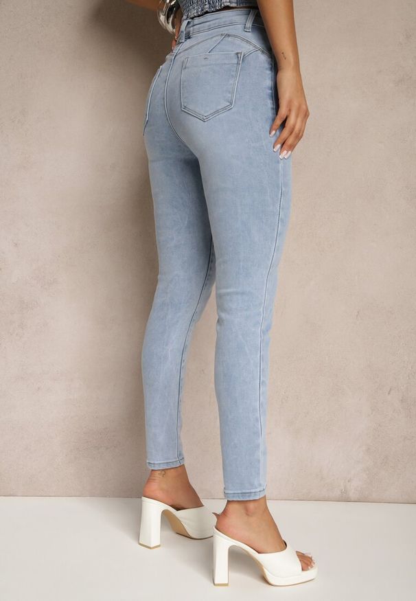 Renee - Niebieskie Jeansy Skinny Push Up Regular Waist Nenoria. Okazja: na co dzień. Kolor: niebieski. Styl: elegancki, casual
