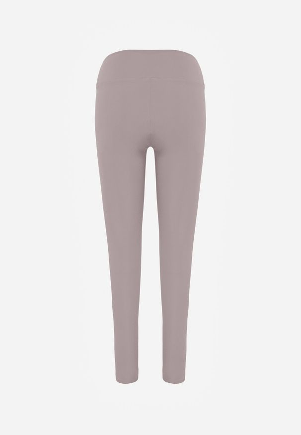 Born2be - Jasnoszare Legginsy w Stylu Basic z Wyszczuplającym Pasem Samertes. Okazja: do pracy, na co dzień, na spacer. Stan: podwyższony. Kolor: szary. Długość: krótkie. Styl: casual