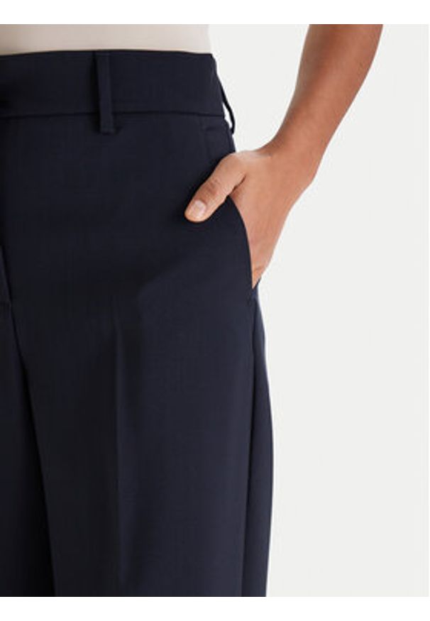 Weekend Max Mara Spodnie palazzo Visivo 2615131041 Granatowy Relaxed Fit. Kolor: niebieski. Materiał: wełna