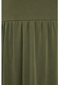 Pieces - Sukienka. Kolor: zielony. Materiał: dzianina. Długość rękawa: krótki rękaw. Wzór: gładki. Typ sukienki: rozkloszowane #5